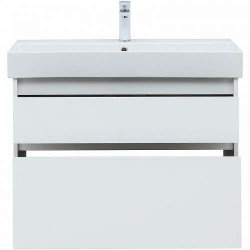 Тумба под раковину Aquanet Nova Lite 85 249936 подвесная Белый глянец МДФ / ЛДСП