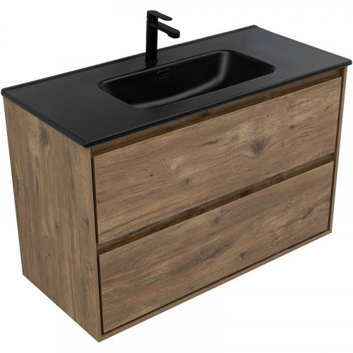 Тумба под раковину Aquanet Милан 100 336380 подвесная Дуб рустикальный МДФ / ЛДСП