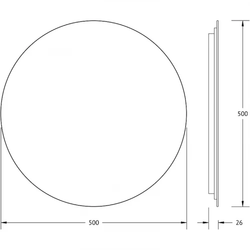Зеркало Defesto Opti 50x50 DF 2842S с подсветкой 12W-4500К/Сенсорный выключатель/Нейтральный белый свет