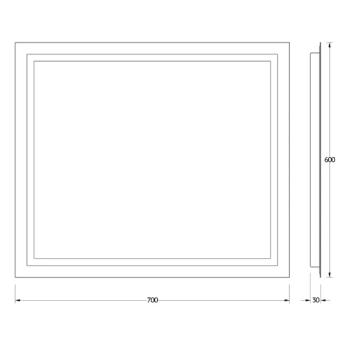 Зеркало Evoform Ledline 60x70 BY 2134 с подсветкой 22 W - без выключателя стекло