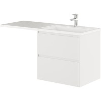 Тумба с раковиной Creto Cafor 130 R 19-W130R подвесная Белый глянец МДФ / ЛДСП