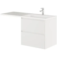 Тумба с раковиной Creto Cafor 130 R 19-W130R подвесная Белый глянец МДФ / ЛДСП