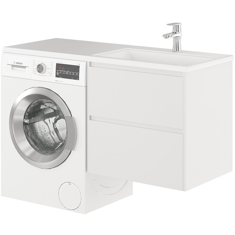 Тумба с раковиной Creto Cafor 130 R 19-W130R подвесная Белый глянец МДФ / ЛДСП
