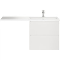 Тумба с раковиной Creto Cafor 130 R 19-W130R подвесная Белый глянец МДФ / ЛДСП