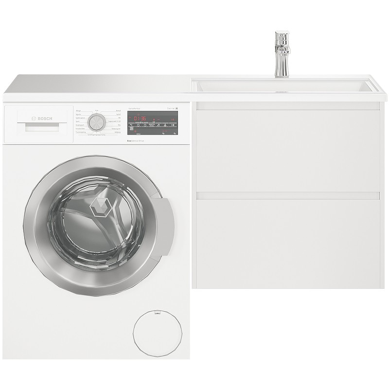 Тумба с раковиной Creto Cafor 130 R 19-W130R подвесная Белый глянец МДФ / ЛДСП