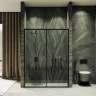 Душевая дверь Maybah Glass MGD-1277-6 1500x1950 раздвижная профиль Черный стекло прозрачное