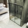 Душевая дверь Maybah Glass MGD-1277-6 1500x1950 раздвижная профиль Черный стекло прозрачное
