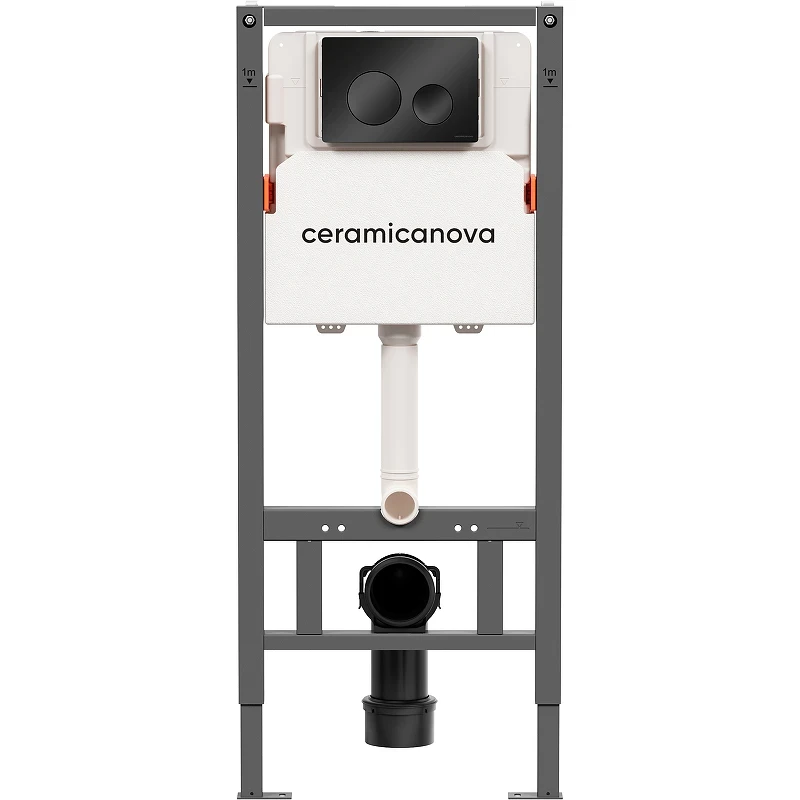 Инсталляция Ceramicanova Balance CN121001MB для унитаза с Черной матовой клавишей смыва пластик