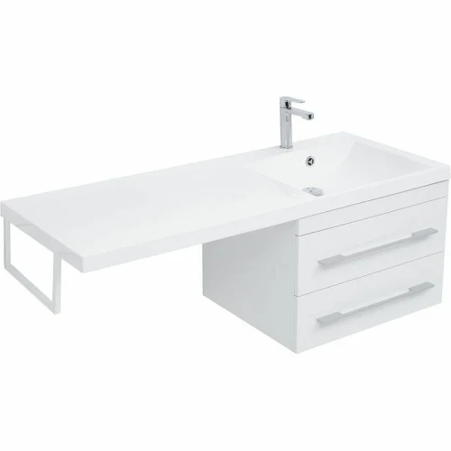 Тумба с раковиной Aquanet Нота 120 R 240161 подвесная Белая МДФ / ЛДСП