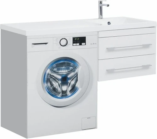 Тумба с раковиной Aquanet Нота 120 R 240161 подвесная Белая МДФ / ЛДСП