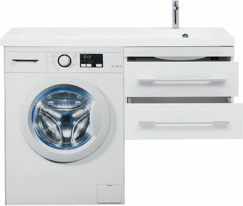 Тумба с раковиной Aquanet Нота 120 R 240161 подвесная Белая МДФ / ЛДСП