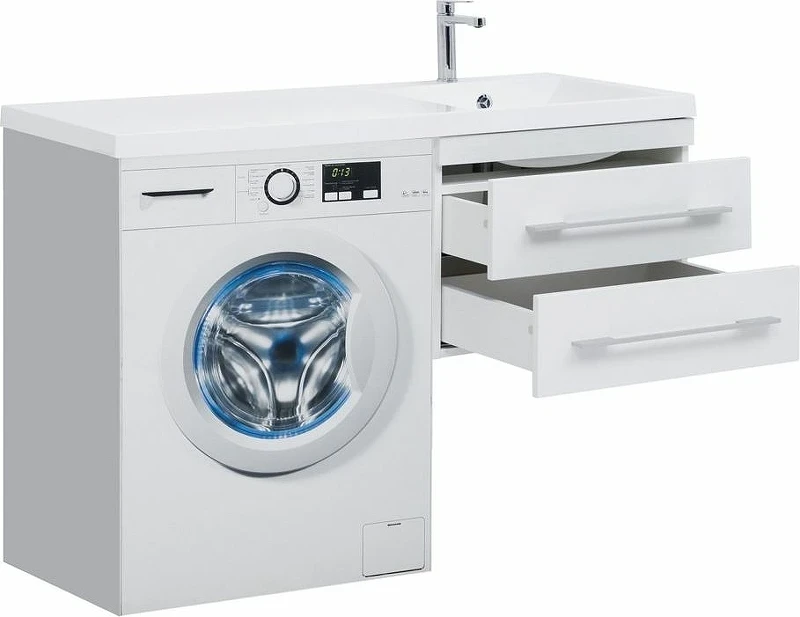 Тумба с раковиной Aquanet Нота 120 R 240161 подвесная Белая МДФ / ЛДСП
