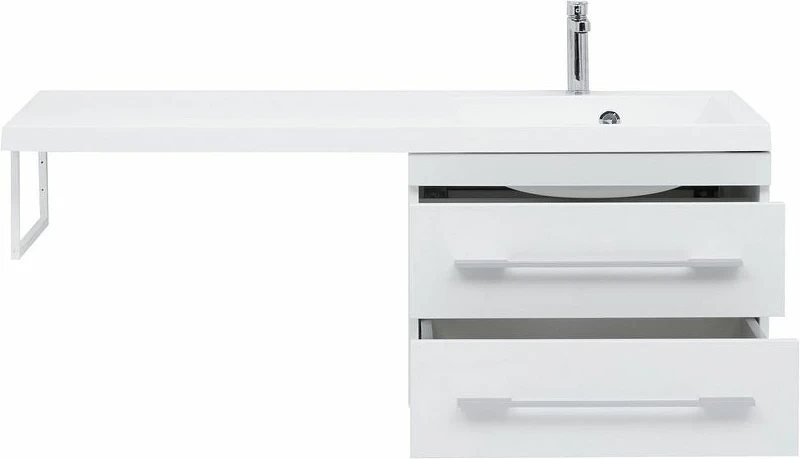Тумба с раковиной Aquanet Нота 120 R 240161 подвесная Белая МДФ / ЛДСП