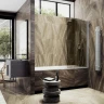 Шторка для ванны Maybah Glass MGV-633-5 800х1400 поворотная на монопетле Хром матовый стекло бронзовое