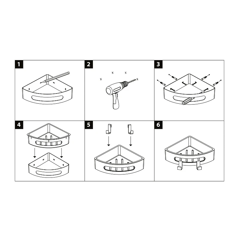 Металлическая полка Lemark Shelf Line 9776048 угловая цвет Графит