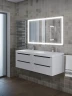 Тумба с раковиной Uperwood Tanos 120 229111020233 подвесная цвет Белый матовый Графит матовый