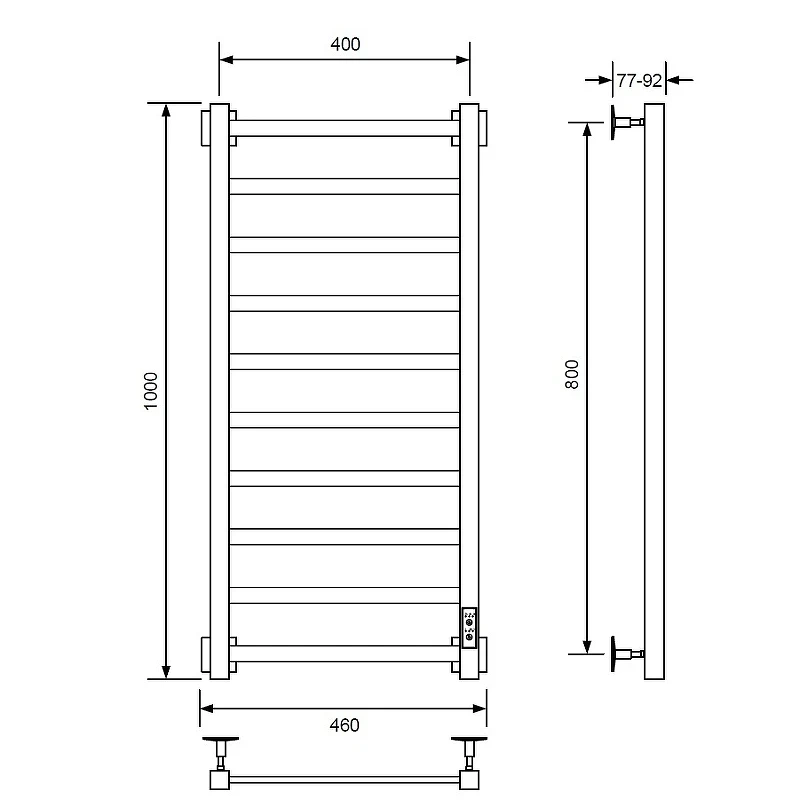Электрический полотенцесушитель Comfysan Roma-K EC-10 100x40 016630 Черный матовый