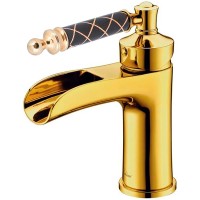 Смеситель для раковины Boheme Vogue 211-MR-B Золото латунь однорычажный