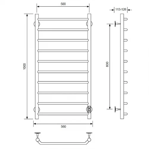 Электрический полотенцесушитель Comfysan Scola EC-10 100x50 016777 Хром