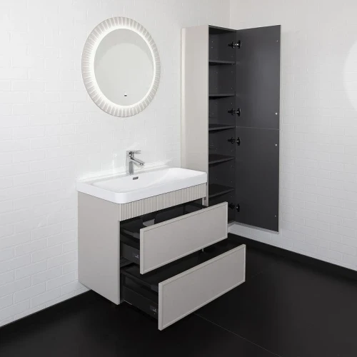 Тумба с раковиной Comforty Мадрид 80 00-00021782 подвесная цвет Серый шелк