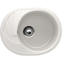 Кухонная мойка Ulgran Classic U-403-341 Ультра-белая искусственный камень (литьевой мрамор) встраиваемый