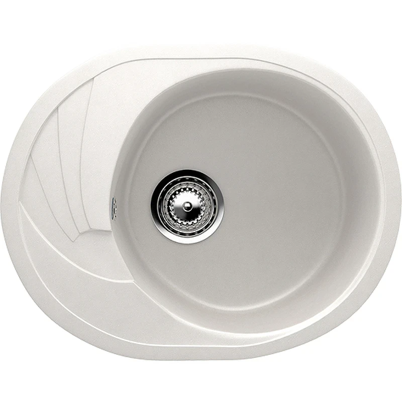 Кухонная мойка Ulgran Classic U-403-341 Ультра-белая искусственный камень (литьевой мрамор) встраиваемый