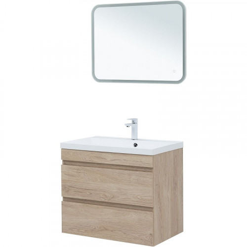 Тумба под раковину Aquanet Нота New 75 334198 подвесная Дуб светлый МДФ / ЛДСП
