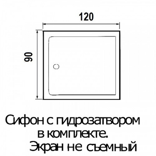 Акриловый поддон для душа Wemor Tana 120x90 10000001903 Белый