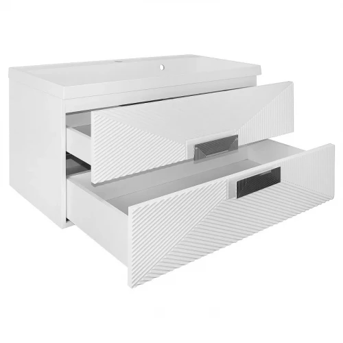 Тумба с раковиной Azario Zena 100 CS00096981 подвесная цвет Белый глянец