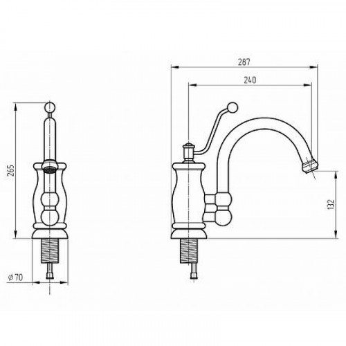 Смеситель для кухни Migliore Vivaldi 18257 Хром латунь