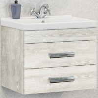 Тумба с раковиной Comforty Никосия 60 00004138879 подвесная Дуб белый МДФ / ЛДСП
