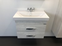 Тумба с раковиной Comforty Никосия 60 00004138879 подвесная Дуб белый МДФ / ЛДСП