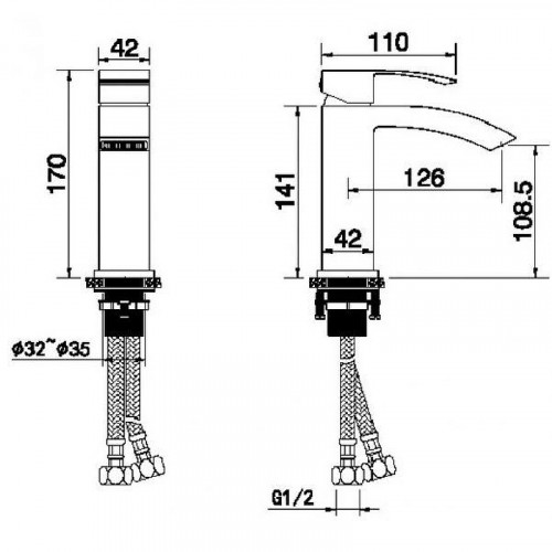 Смеситель для раковины Grocenberg GB2007WC Белый Хром