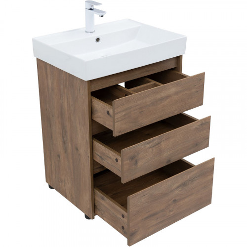 Тумба под раковину Aquanet Nova Lite 60 302471 Дуб рустикальный МДФ / ЛДСП