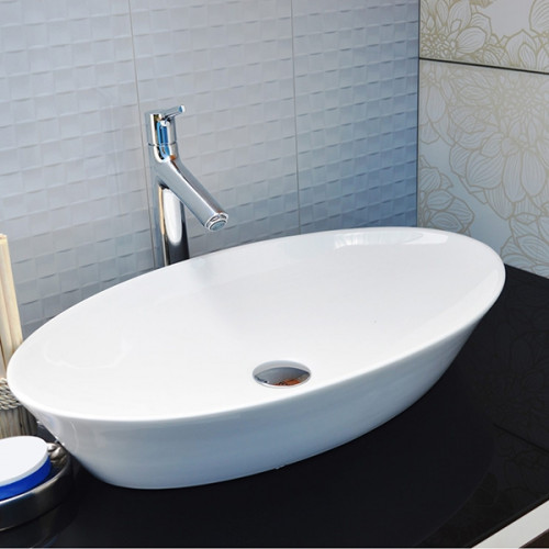 Раковина-чаша CeramaLux 61 9397 Белая фаянс накладная