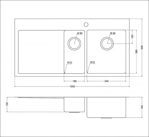 Кухонная мойка Oulin 100 OL-FTR201R цвет Сатин