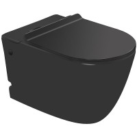 Комплект унитаза с инсталляцией SantiLine SL-5031MB подвесной Черный матовый с сиденьем Микролифт фаянс подвесной
