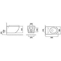 Комплект унитаза с инсталляцией SantiLine SL-5031MB подвесной Черный матовый с сиденьем Микролифт фаянс подвесной