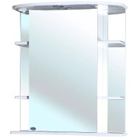 Зеркальный шкаф Bellezza Магнолия 65 R 4612710001015 с подсветкой Белый МДФ / ЛДСП, стекло