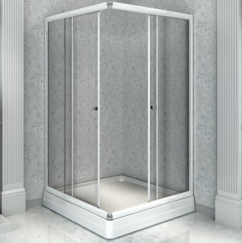 Душевой уголок Radomir 100x90 1-09-1-0-0-1210 профиль Белый стекло прозрачное