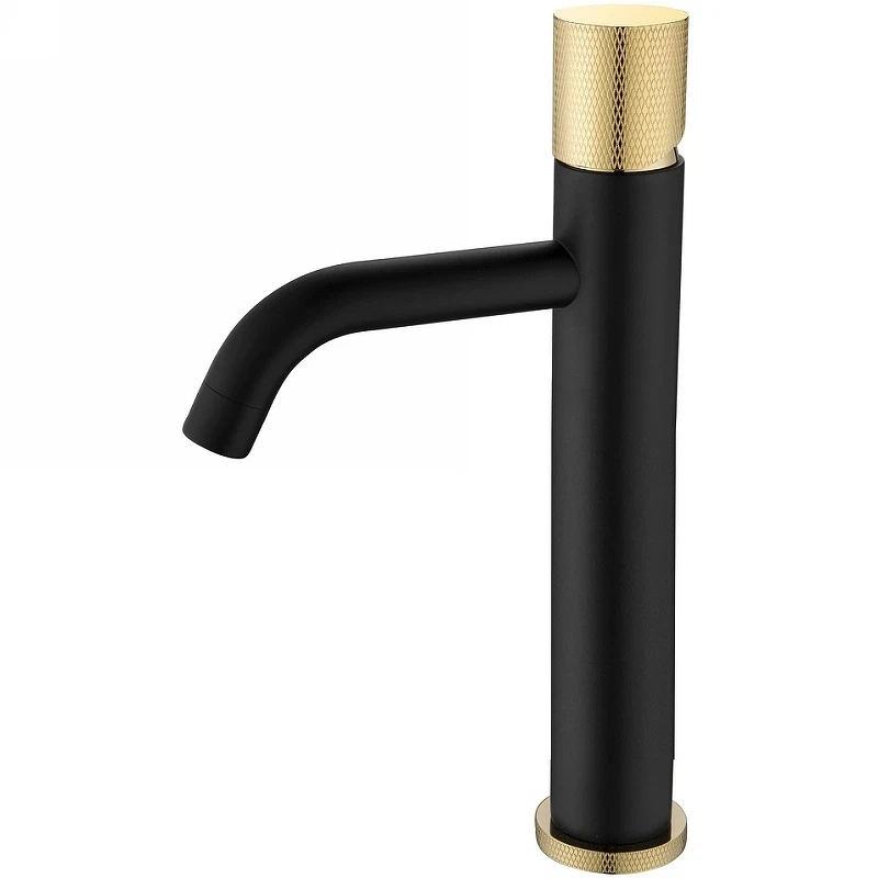 Смеситель для раковины Boheme Stick 122-BG.2 Черный Золото латунь