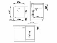 Кухонная мойка Blanco Rotan 400-U 521336 Шампань искусственный камень (литьевой мрамор) встраиваемый