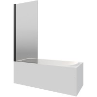 Шторка на ванну Berges River S Black 90х145 065017 профиль Черный матовый стекло тонированное