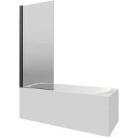 Шторка на ванну Berges River S Black 90х145 065017 профиль Черный матовый стекло тонированное