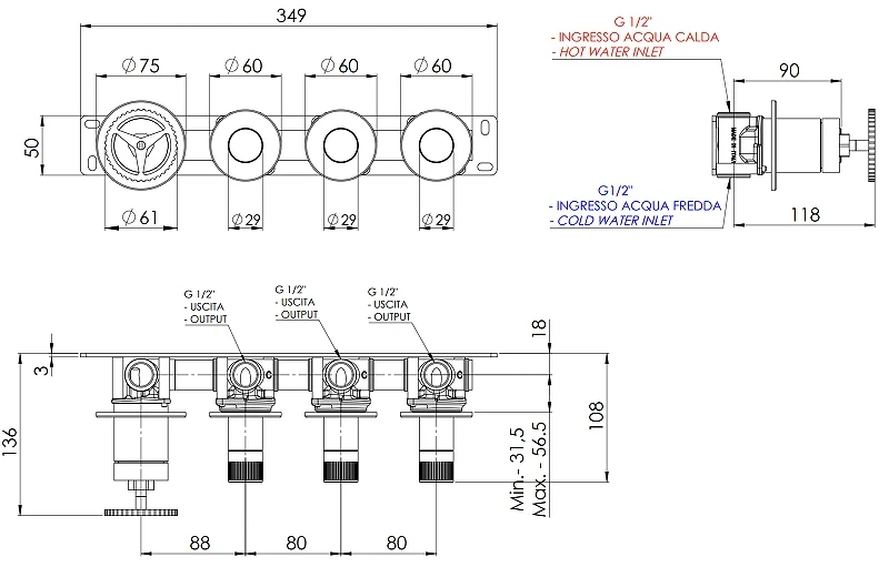 Смеситель для душа Remer Chrono CH98D3PXV цвет Сталь