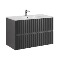 Тумба под раковину Art&Max Elegant 100 AM-ELEGANT-1000-2C-SO-GM-LED подвесная цвет Серый матовый