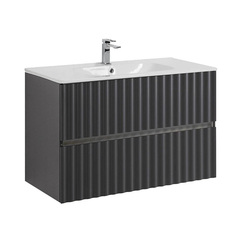 Тумба под раковину Art&Max Elegant 100 AM-ELEGANT-1000-2C-SO-GM-LED подвесная цвет Серый матовый