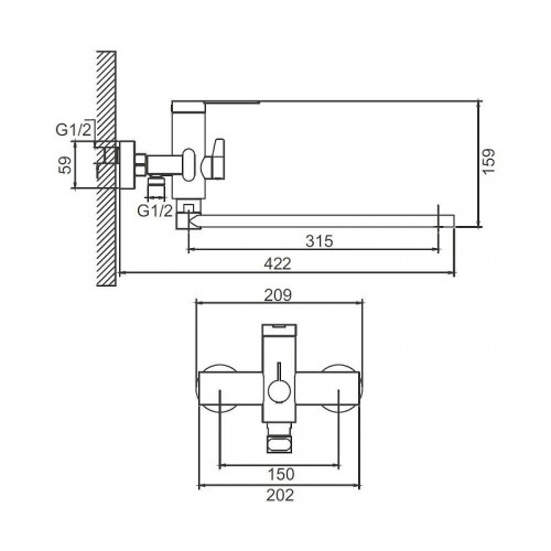 Смеситель для ванны Belz B813-7 B22813-7 универсальный цвет Черный