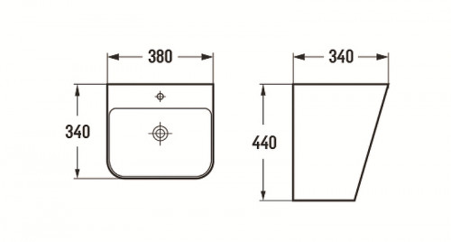 Раковина CeramaLux 38 500Q Белая глянцевая фаянс подвесная