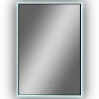 Зеркало Континент Amer 600х1000 ЗЛП1526 с подсветкой Черное с бесконтактным выключателем стекло